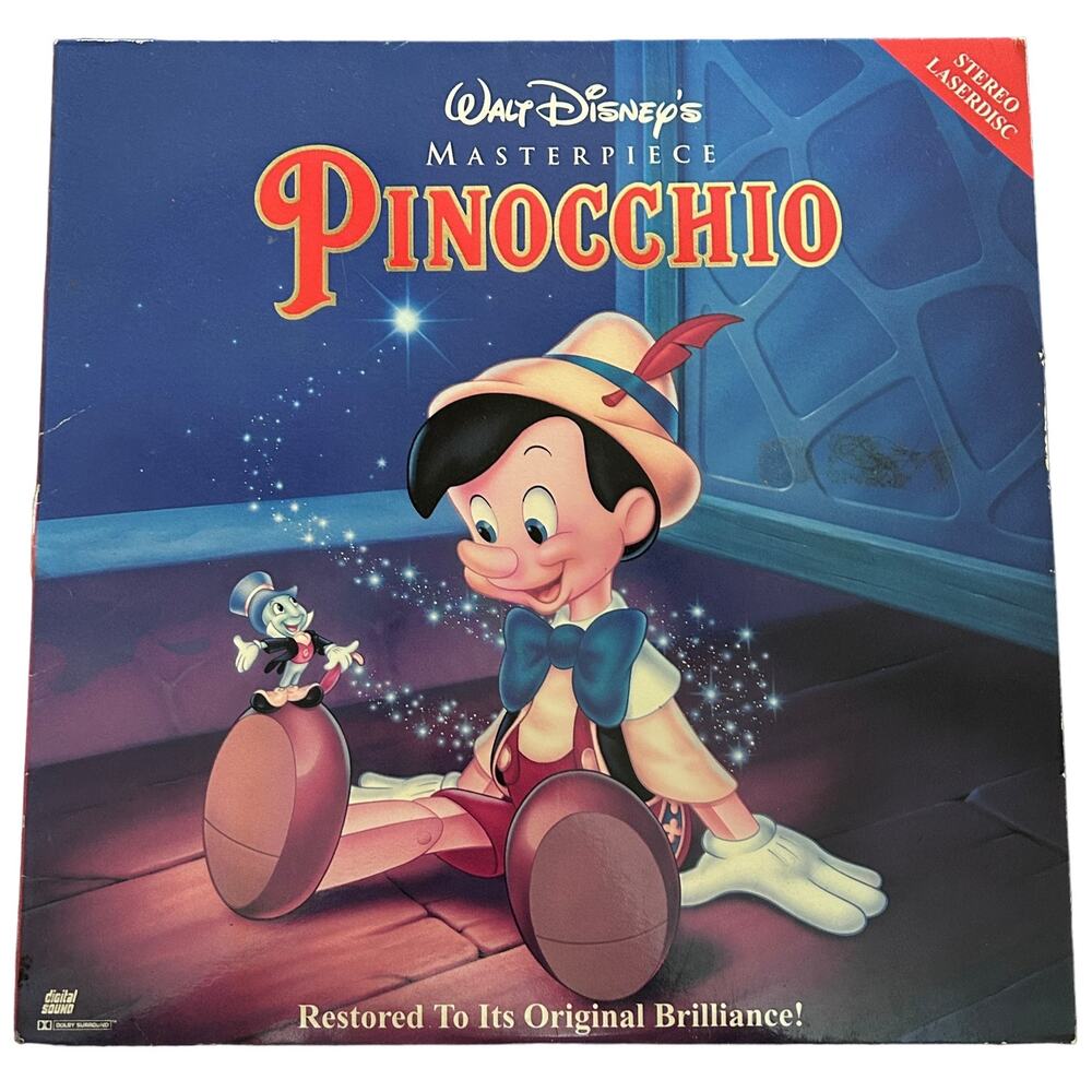 Pinocchio Disney Film Movie Laserdisc Cartoons Digital Sound Dolby Surround